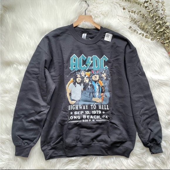 Urban Outfitters AC/DC Highway To Hell Poster Crew Neck Sweatshirt - Picture 2 of 11